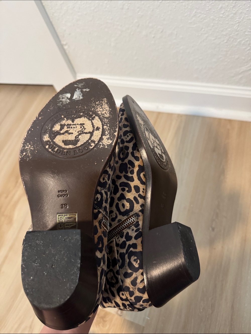 Golden Goose Leopard Print Ankle Boots in Tan and Black - Picture 6 of 6